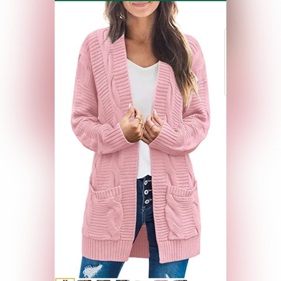 Buttoned Cable Knit Cardigan Long Sleeve Sweater